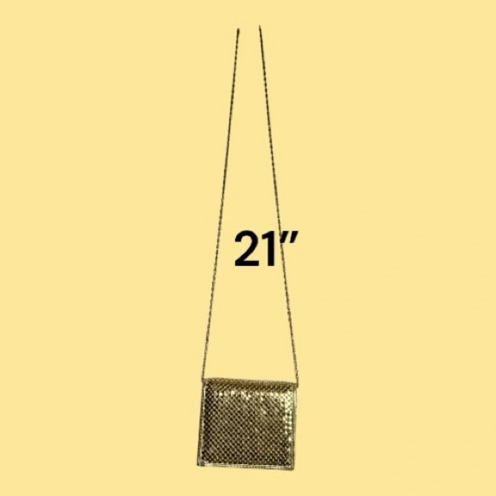 Gold Metallic Sparkle Square Clutch Bag with Shoulder Strap